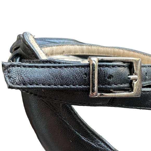 BRENDA ZARO WOMEN'S POINTED TOE BLACK LEATHER 4" HEEL W/ BUCKLE CLOSURE SIZE 37 - Picture 5 of 16